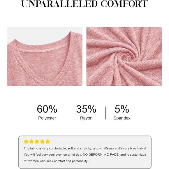 New NWT Pink Oversized Loose Fit Half Sleeve V-Neck Y2k Women's Size Small - Picture 2 of 5